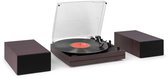 Platenspeler met speakers - Audizio Akron - LP speler - Bluetooth - AUX - 3 snelheden - Donkerbruin