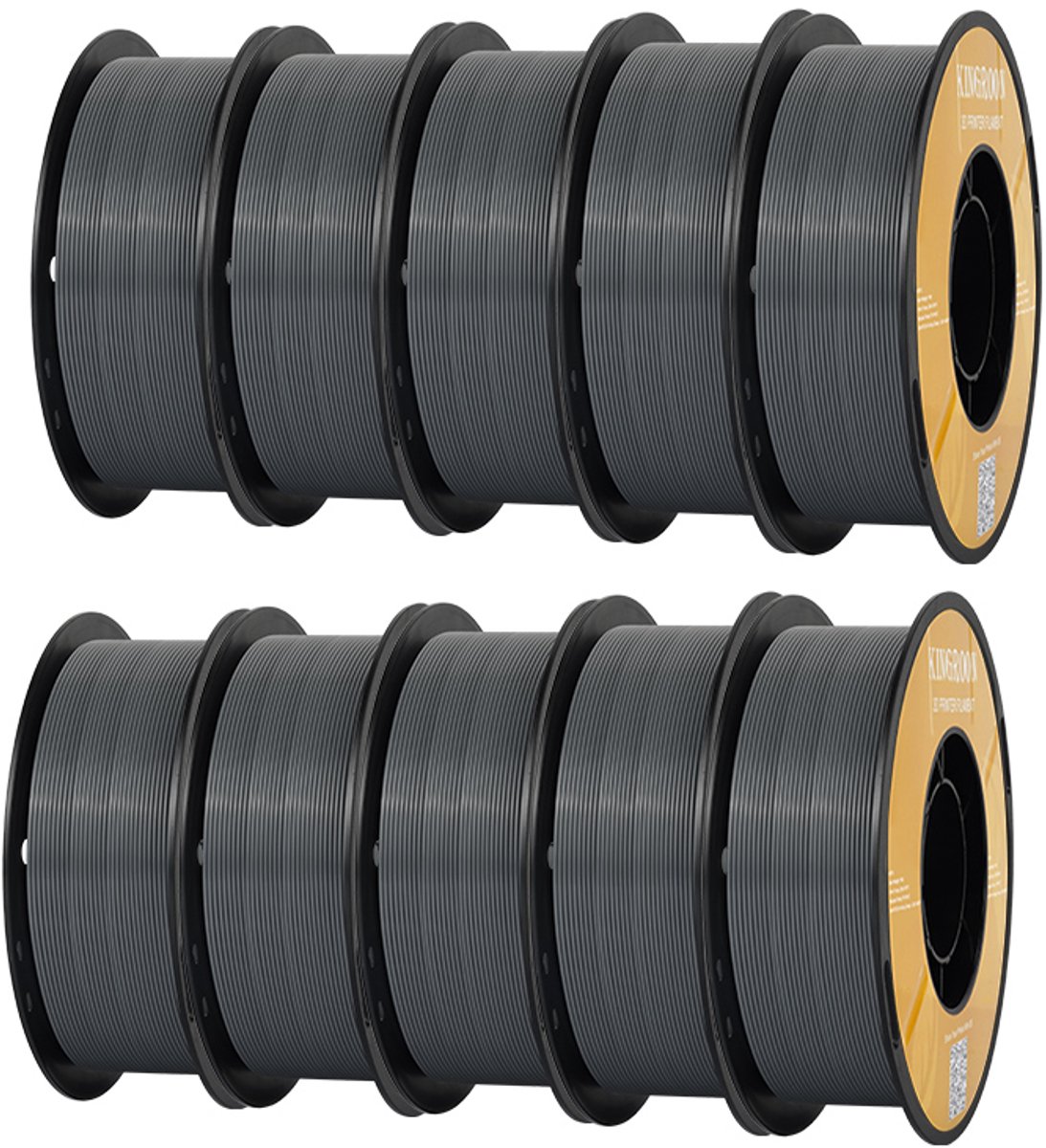 KINGROON PETG Filament 1,75 mm 10 kg Grijs – 3D Printer Filament voor FDM/FFF 3D-Printers – Hoge Sterkte, Nauwkeurig en Eenvoudig te Printen