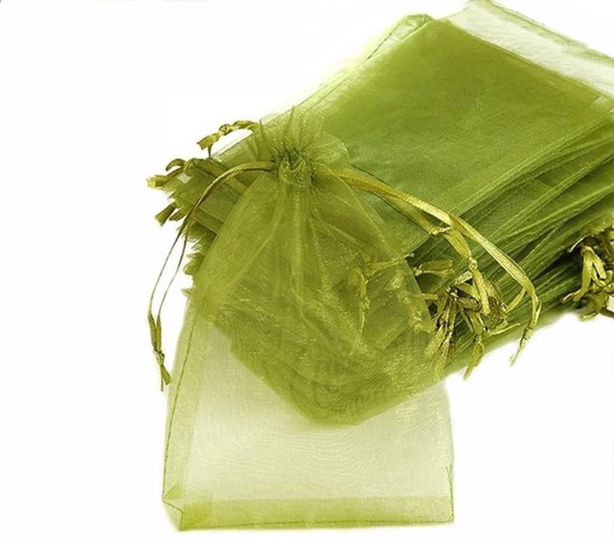 Prachtige organza zakjes voor cadeaus, feestjes en bruiloften - 7 x 9 cm, Army Green, ideaal voor snoep, sieraden en decoratie