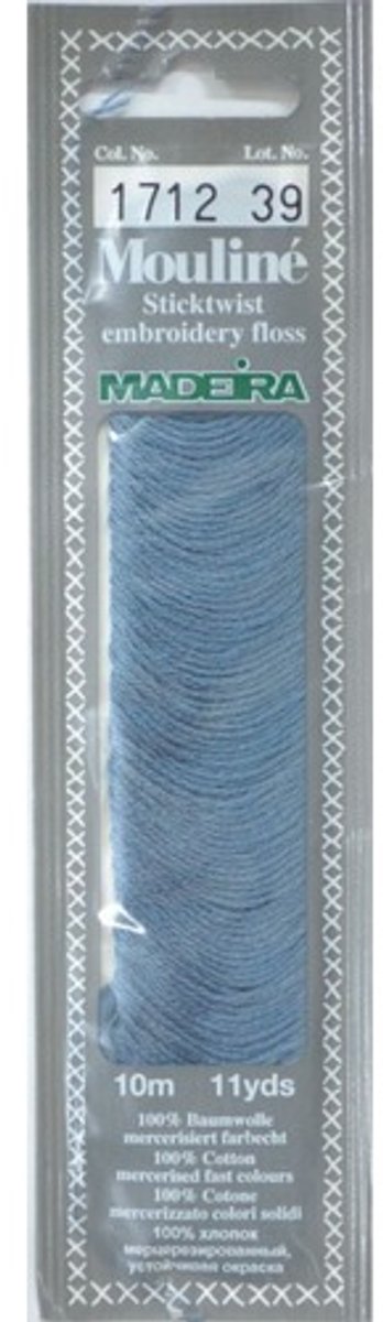 Borduurgaren Madeira Mouline 10 meter 6 draads splijtgaren - blauw(1712)