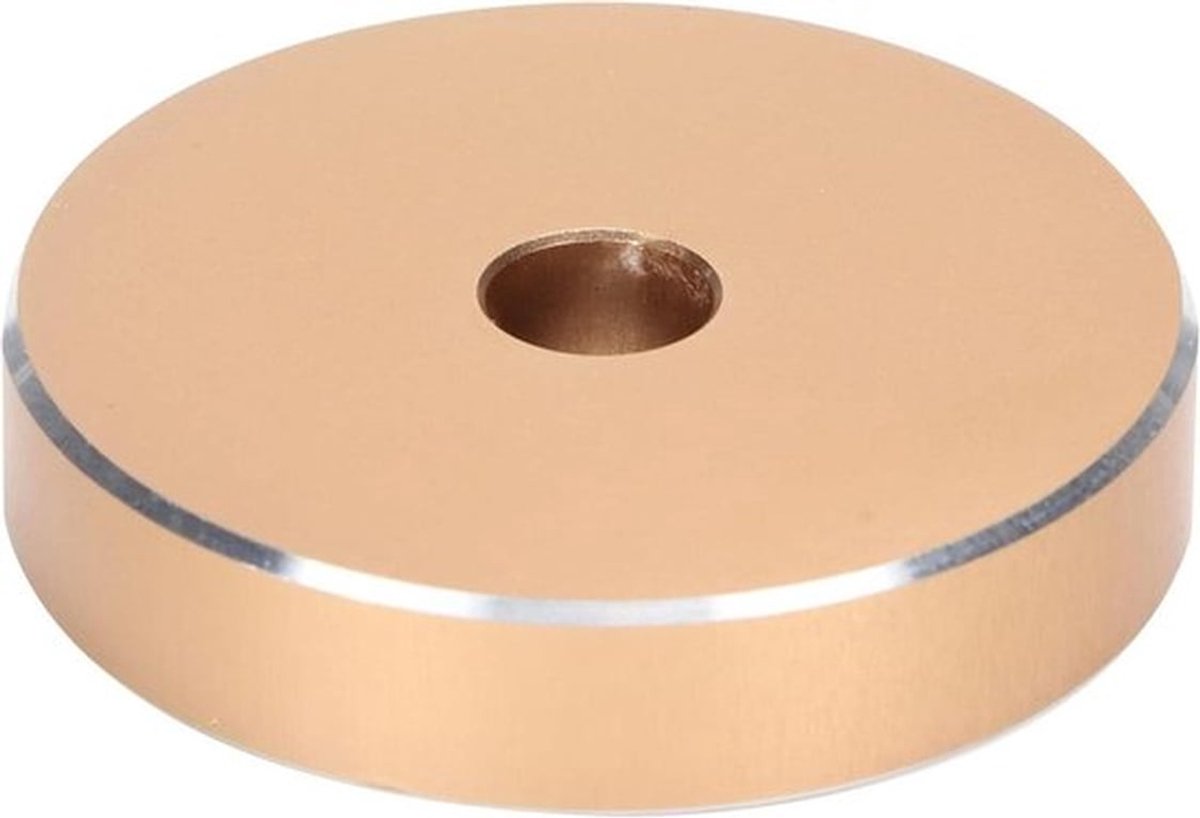 Groot Gat Conversieblad - Zwarte Klem Adapter - 45 RPM Adapter - Adapter voor Draaitafels - Goud - Geschikt voor Vinylplaten met Groot Gat - Zwart Goud