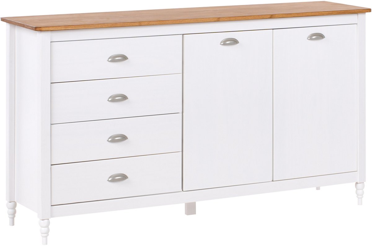SHILLINGTON - Dressoir - Wit/Lichthout - Dennenhout