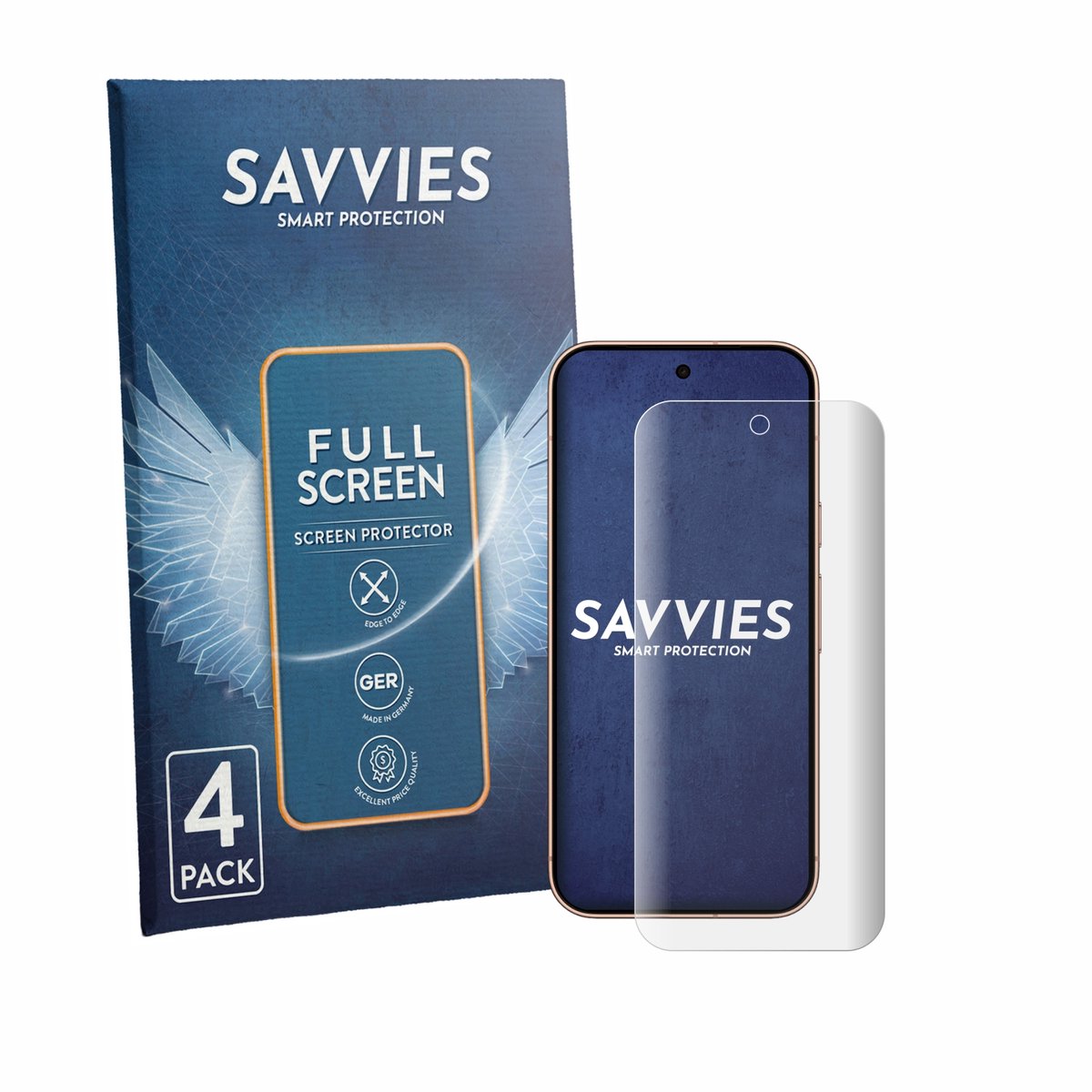 Savvies - Screenprotector voor Google Pixel 11 Pro - Folie Beschermfolie transparant volledig dekking 4 Stuks