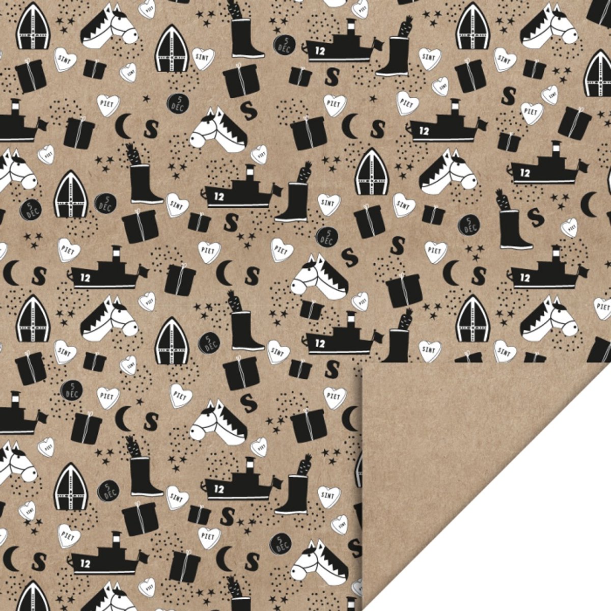 Sinterklaas Kraft papier schoen - 70 CM Breed - 3 meter lang - extra stevig
