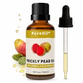 PureOil – Cactusvijgolie – 50ml - Koudgeperst & Hexaanvrij – 100% Puur, Natuurlijk – Cactusolie - Prickly Pear Seed Oil - Voor Haar | Huid | Gezicht | Scalp | Wimpers | Wenkbrauwen | Nagels | Massage - Haarolie