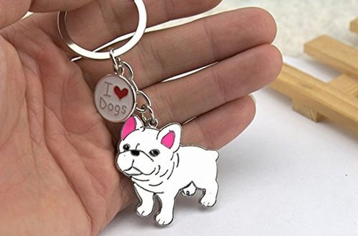 Hondensleutelhanger Schattig Design - Kleine Sleutelhanger - Metalen Sleutelhanger - 35 x 28 mm - 1 Stuk - Lichtgewicht 25 g