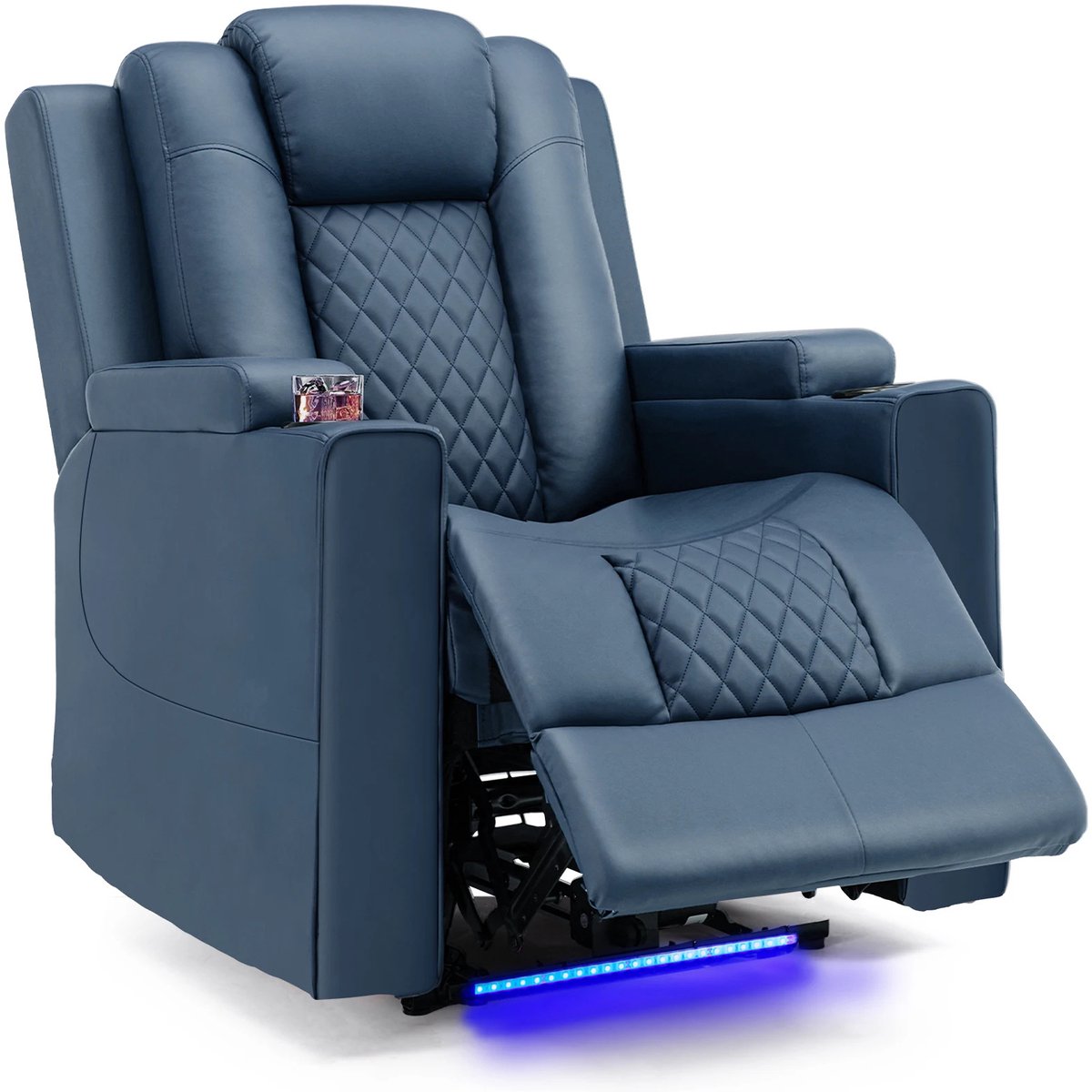 Gudalio Relaxstoel - Relaxfauteuil - Massagestoel - Elektrische Stoel - Ligstoel - Luxe - LED - Massage - Modern - Blauw