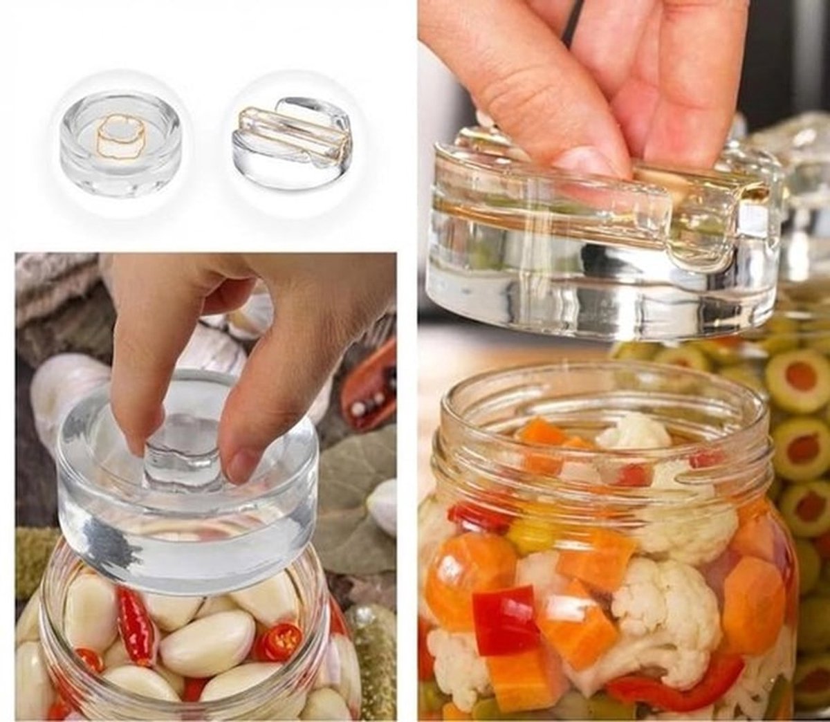 Fermenteergewichten 4 stuks - Glasgewichten - Gisting - Weckpotten - Ø 7 cm - Voorkomt luchtbellen - Fermentatiegewichten