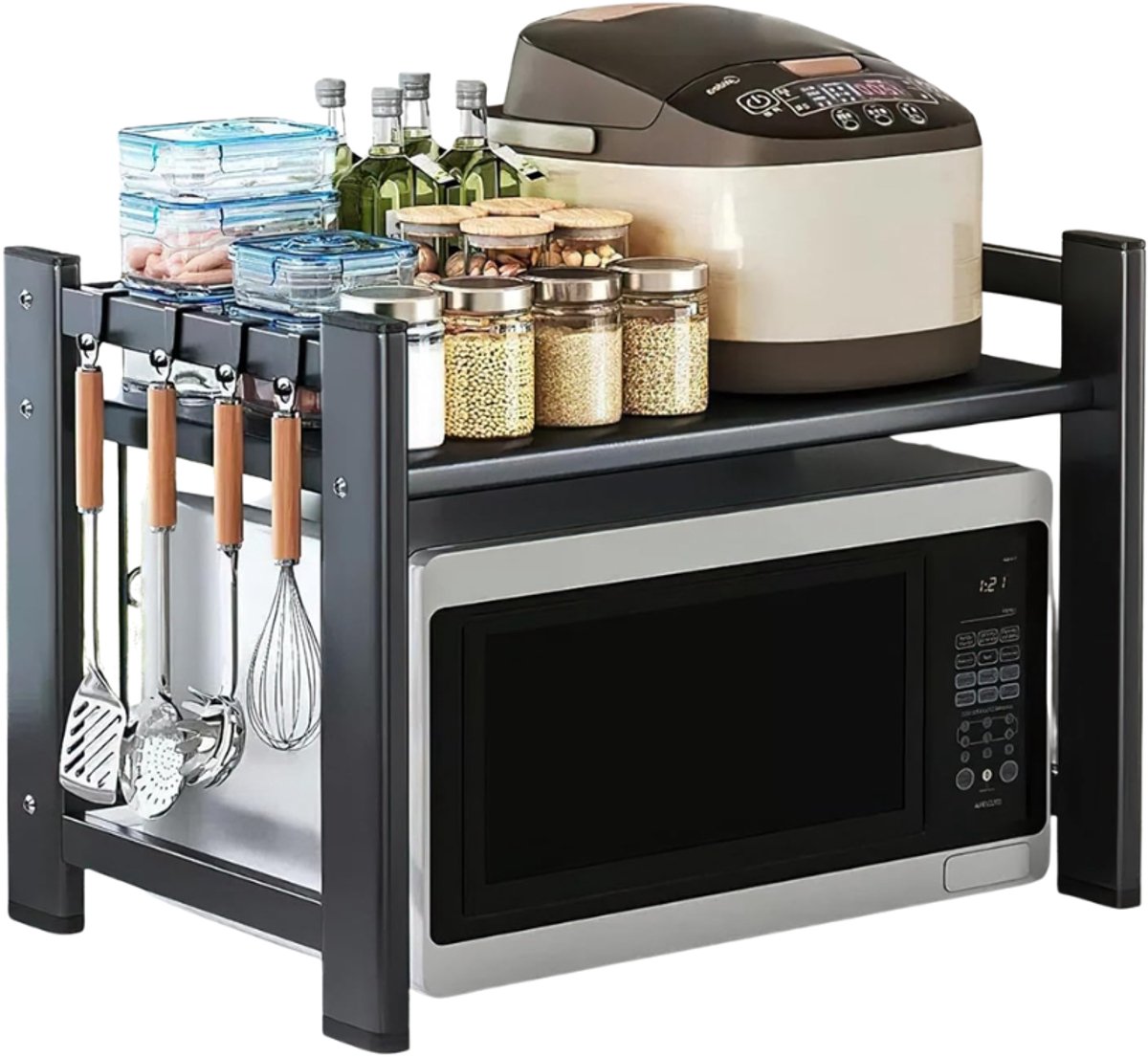 ZRNS® Magnetronkast - Ovenkast Staand - Keukenkast - Uitbreidbaar 40-65 cm - Zwart