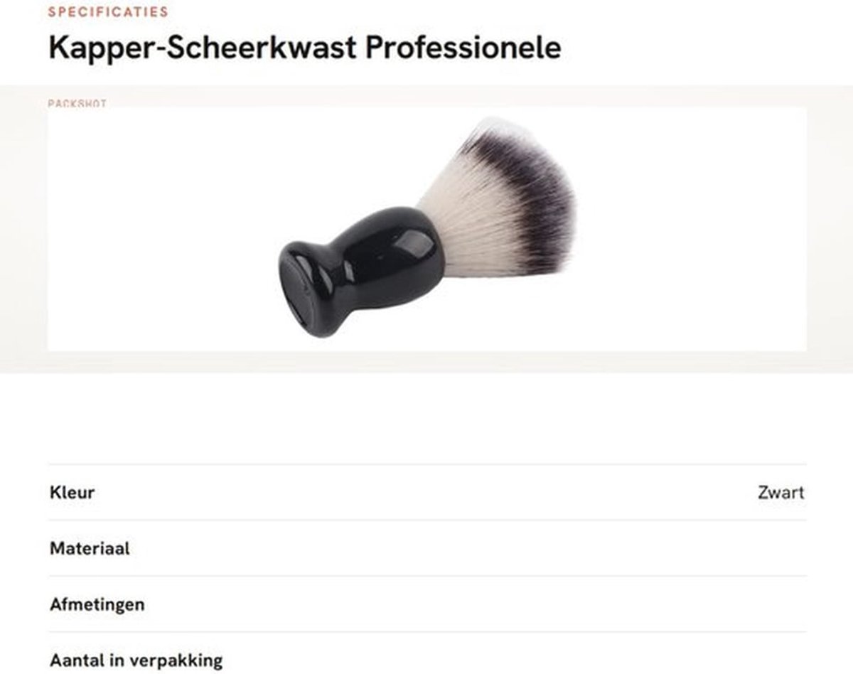 Scheerkwast Hoogwaardig Materiaal - Scheerset - Trimborstel voor Baard/Snor - Professionele Scheerborstel - Snelle Droogtijd - Lichtgewicht Handvat