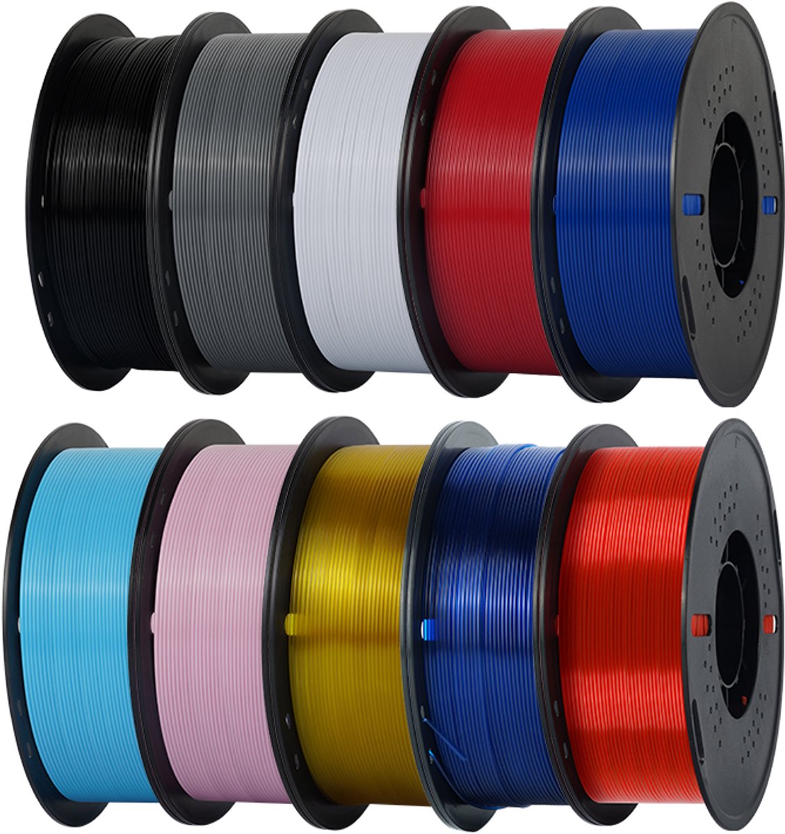 KINGROON Kleurenassortiment PETG Filament 1,75 mm – 10 kg – 10 Rollen van 1 kg – Multicolor – Hoogwaardig FDM/FFF 3D Printer Filament
