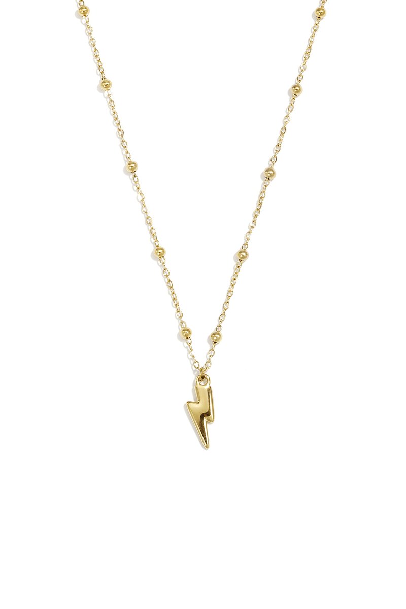 Sculpturale Schakelketting met Abstracte Hanger – RVS - Goud
