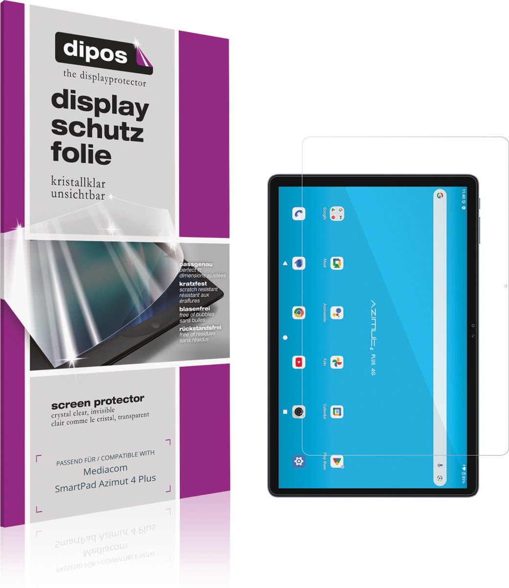 dipos – 2x Beschermfolie geschikt voor Mediacom SmartPad Azimut 4 Plus | Krasbestendige & heldere Screenprotector Ultra-Thin