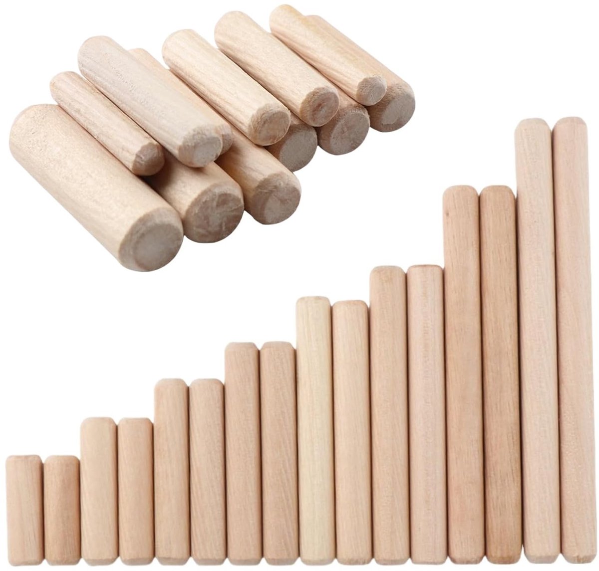 Houten Dowel Accessoires - 100 Stuks voor Ronde Dowel Verbindingen en Boorgereedschap, Ideaal voor Klussen en DIY Projecten