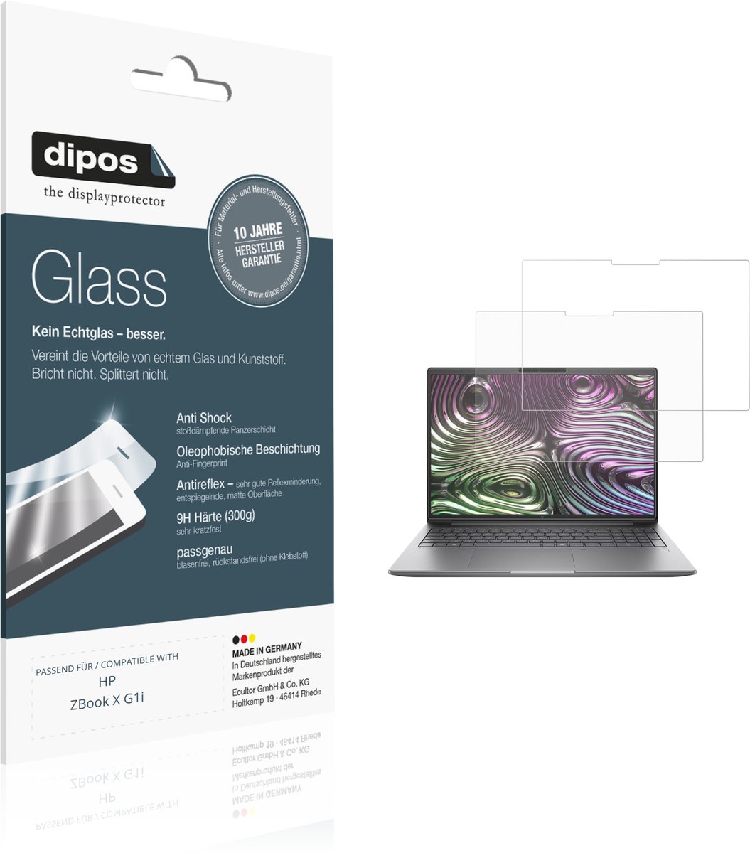 dipos – 2x Matte Pantserfolie geschikt voor HP ZBook X G1i | 9H Screenprotector