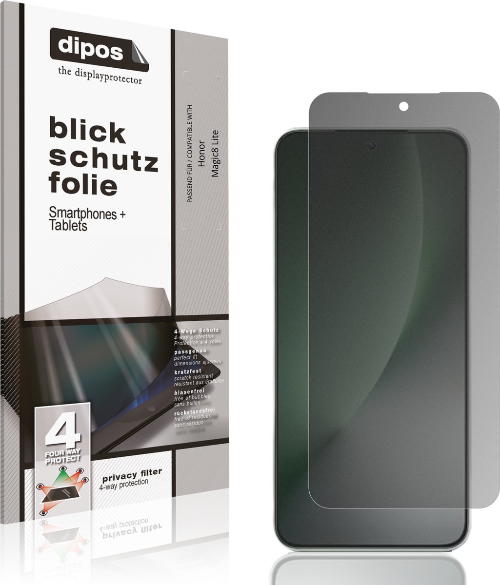 dipos – Matte Privacy Screenprotector geschikt voor Honor Magic8 Lite | Anti-Spy Beschermfolie