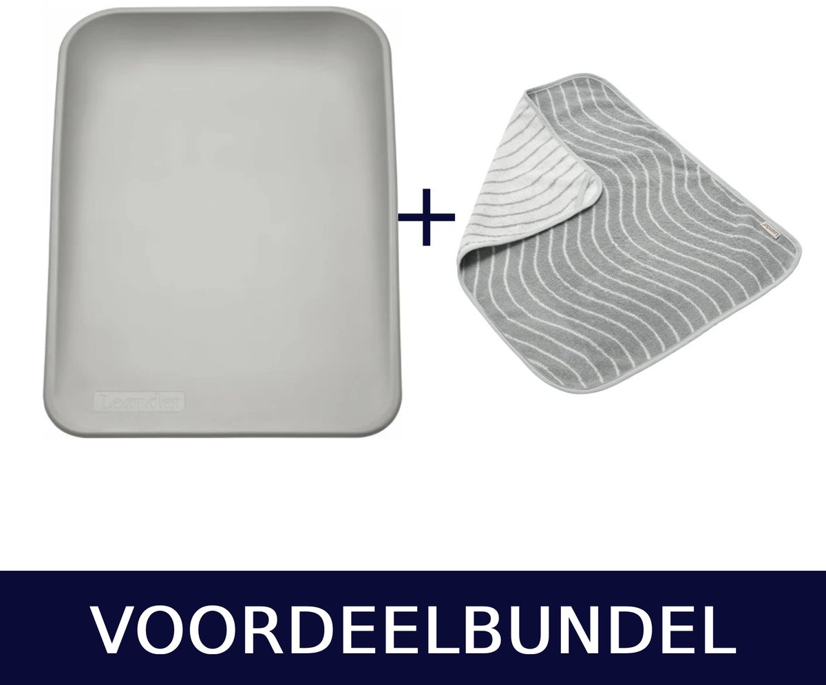 Leander Matty aankleedkussen Pearl Grey + Leander topper voor Matty cool grey