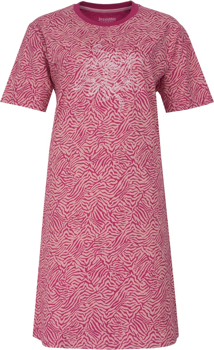 Irresistible Dames Nachthemd - Korte Mouwen - Roze - Maat M