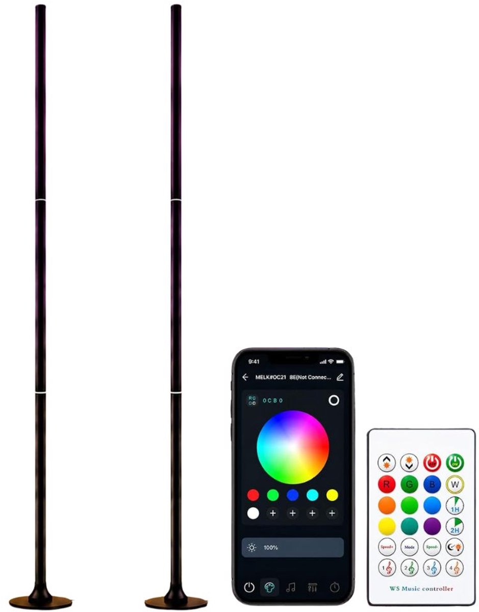 Zavio® Hoeklamp - Vloerlamp - Staande Lamp