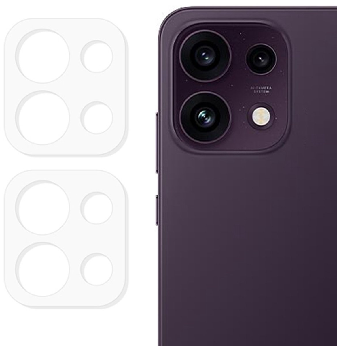 Coverup Camera Lens Protector - Geschikt voor OPPO Reno16 F Camera Lens Protector - Coverup 9H Tempered Glass Duo-Pack - Transparant