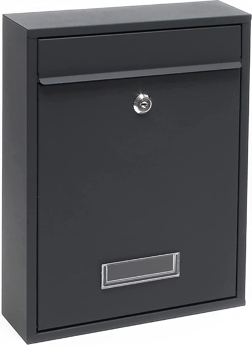 Brievenbus - Antraciet - 320 x 215 x 90 mm - Roestbestendig Plaatstaal - Voor Muurbevestiging