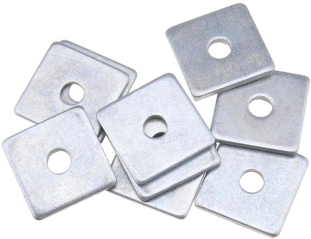 Vierkante Vlakke Wasmachine - Automobielhuisindustrie - Koud Galvaniserend - Koolstofstaal - Vierkant - 20 Stuks - Geschikt voor M10x40x4mm - Zwart.