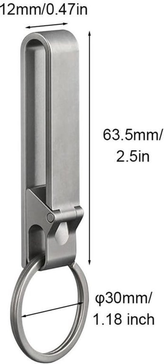 Karabijnhaak met snelsluiting - Sleutelhanger - Sleutelhanger ring - Musketonhaak - Duurzaam - Lichtgewicht titanium
