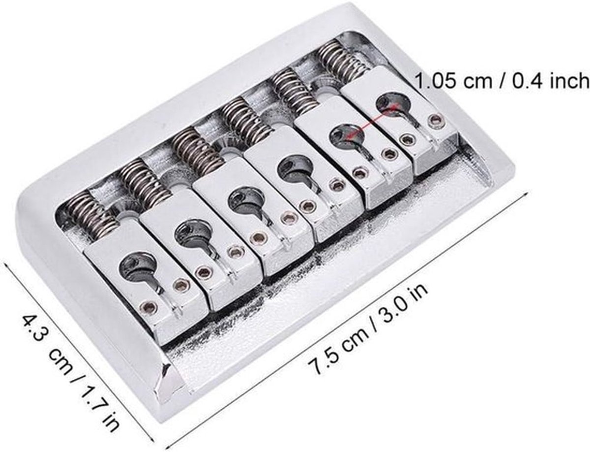 Elektrische gitaar vaste brug - Reserveonderdelen - Zadel schroeven - 6 zadel hardtail brug achterstuk - Professioneel - Geschikt voor gitaarmodellen - Zwart
