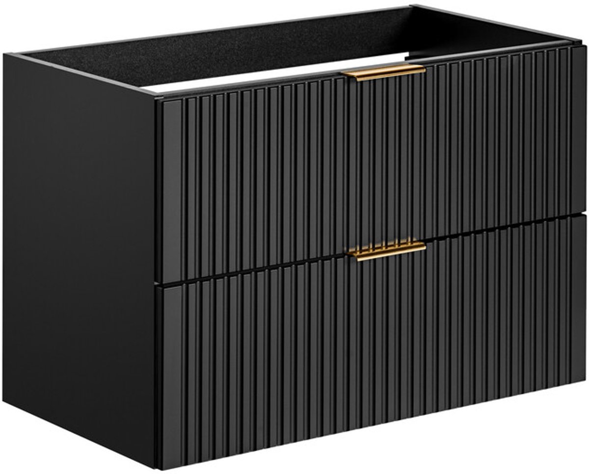 Sanifun Badkamermeubel 80 cm Adel Black met Wotan Werkblad