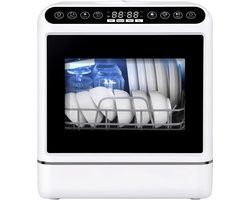 Mini Vaatwasser -Vrijstaande Compacte Vaatwasser voor 4-6 Couverts - 5 Wasprogramma's -Touchbediening - 5 L Waterreservoir - 1000 W