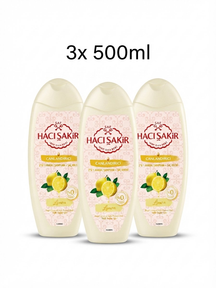 Hacı Sakir Citroen 2in1 Shampoo & Conditioner 3x500ml – Verkwikkend voor Vet Haar