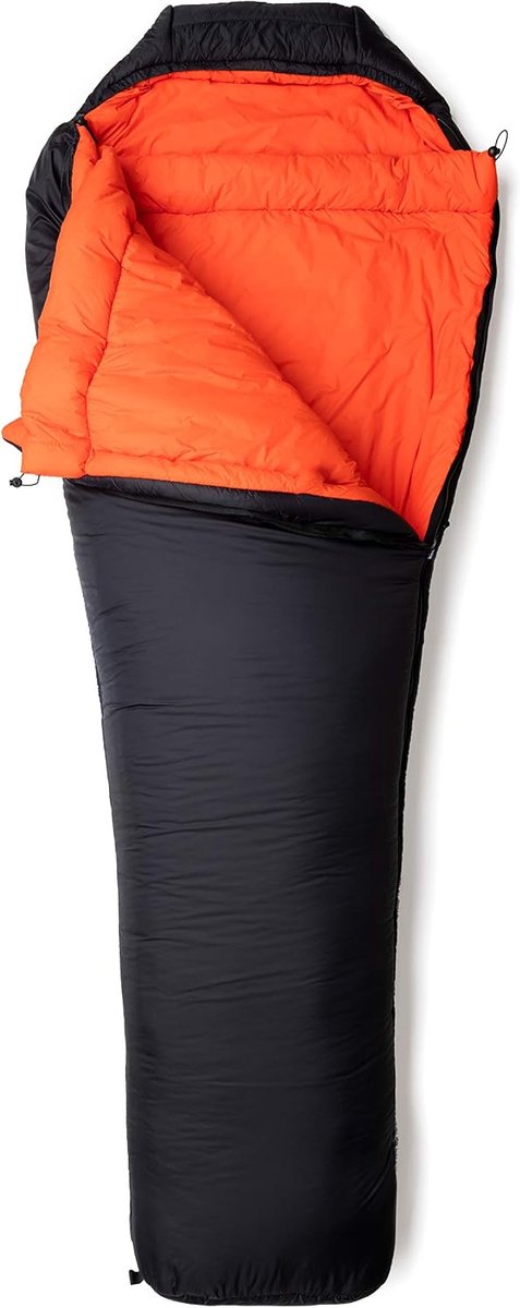 Winter Slaapzak - Mummie Slaapzak - Kamperen en Outdoor - Lichtgewicht en Compact - 220cm Lengte - Zwart Oranje — afbeelding 4