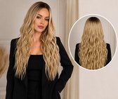 Pro Care Excellent Quality® Gold Golf Kleur Pruik Dames - Pruiken Dames - Pruik Blond - 60cm Lang Golvend Haar - Wig - Verstelbaar - Vederlicht 300g