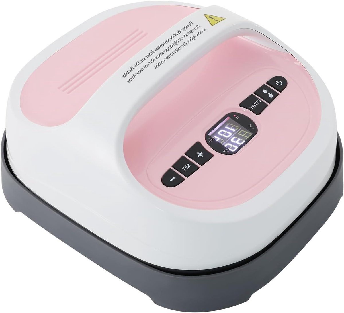 Handpers Machine - Mini Pers - Textiel Bedrukken - Instelbare Temperatuur - 20x24 cm - Roze