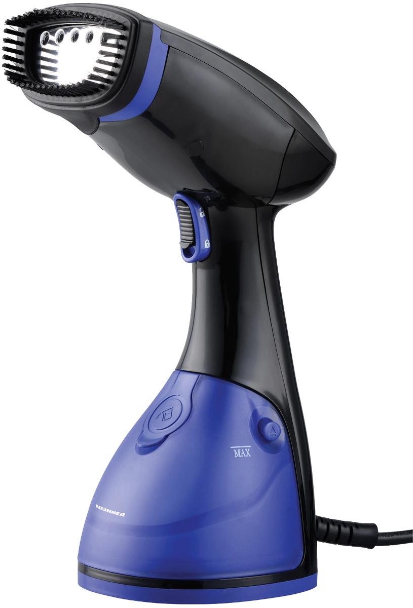 Heinner HGS-1600BK Handkledingstomer – 1630 W – Waterreservoir 250 ml – Opwarmtijd 30 sec – Continue Stoom – Handstomer – Textielborstel – Zwart