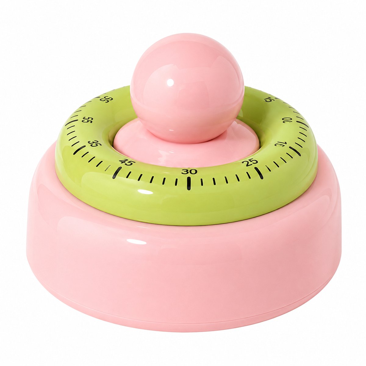 Bobypet - Mechanische Kookwekker - Magnetische Keukentimer met Draaiknop - Stil Aftellen Zonder Batterij - Voor Koken, Bakken en Studie - Roze