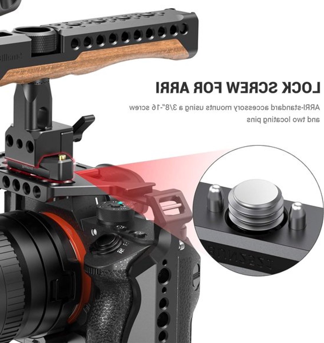 NATO Rail voor ARRI Standaard met Positioneringsschroef - 48mm Accessoire voor Camera's en Videoproductie