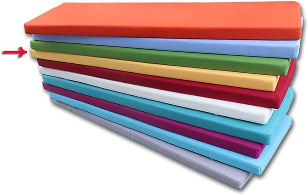 Wangk Elastische Dikken Eetkamerstoel Pads Bank Zitkussen Settee Kussen-Geel 150×30×5cm (59×12×2in)