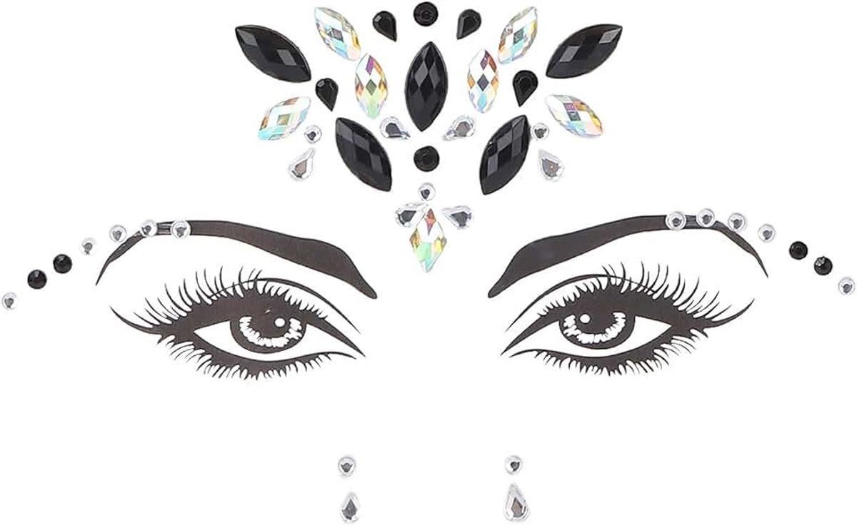 Tijdelijke Waterdichte Gezichtsstickers Decoraties, voor Festival Vakantie Make-up, voor Ogen Gezicht Lichaam Tijdelijke Tattoos