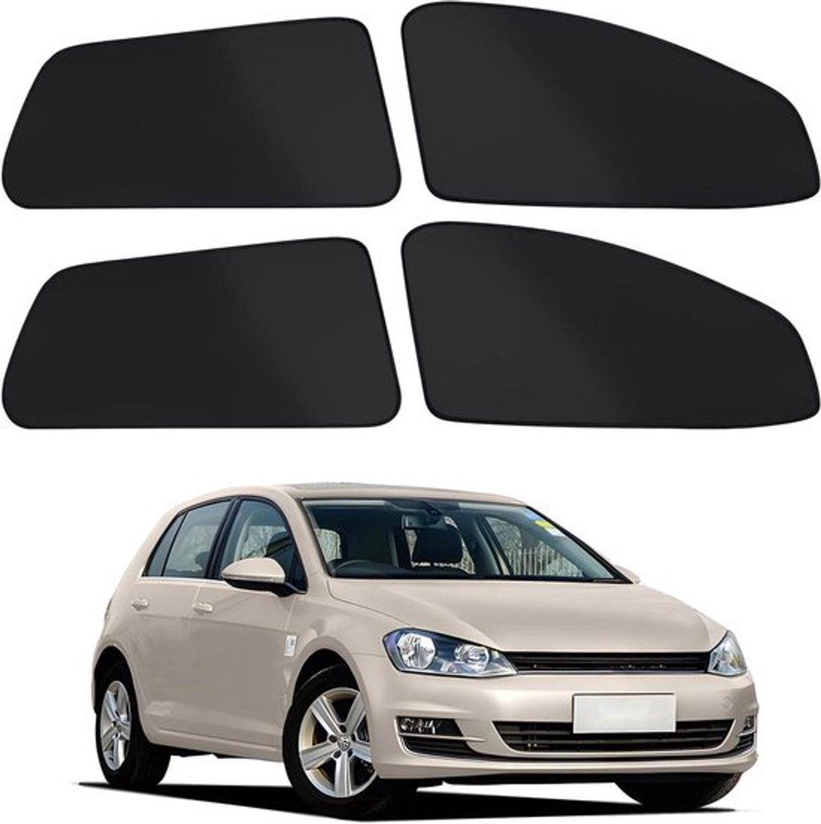 Zonwering auto Golf 7 2013-2021, magnetische zijruit verduistering 4 stuks
