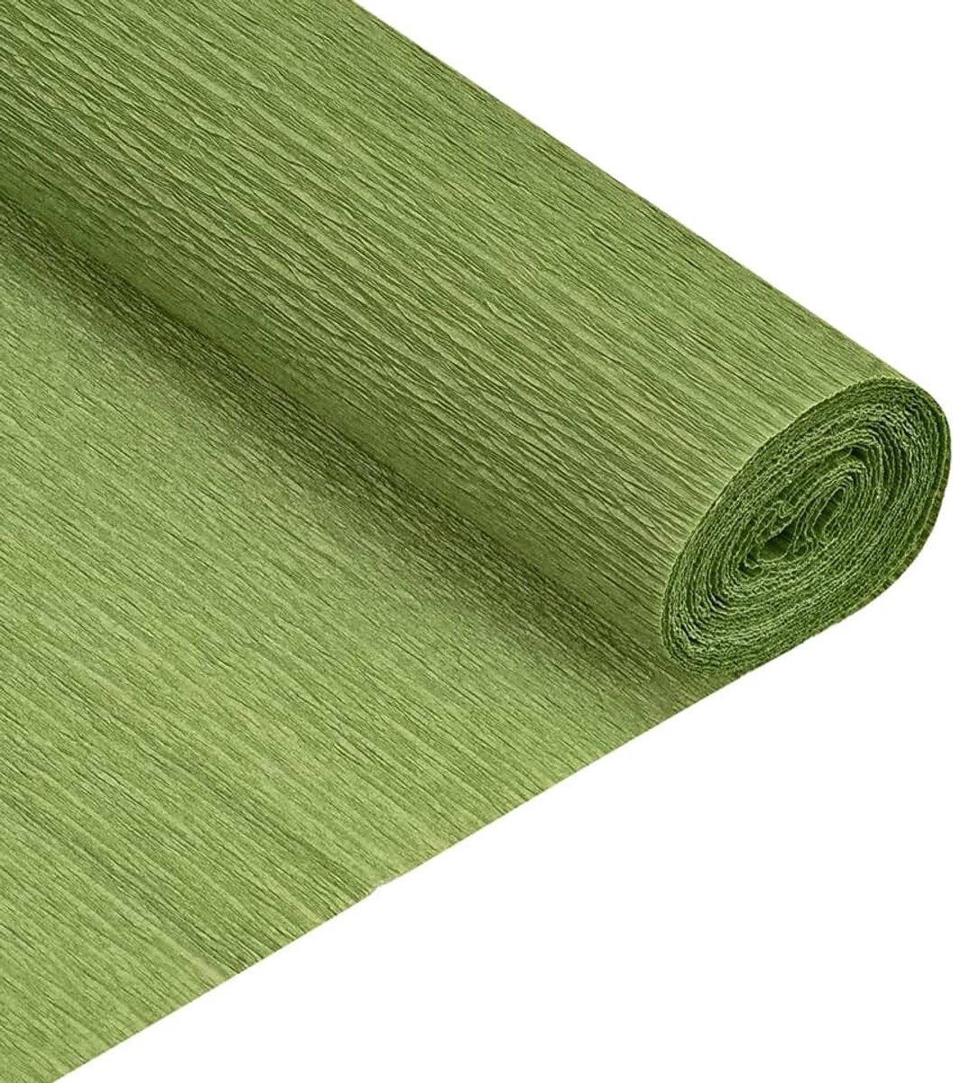 Crêpepapier voor knutselen vervangend gereedschap 7,5 voet lang 20 inch breed 2 stuks olijfgroen