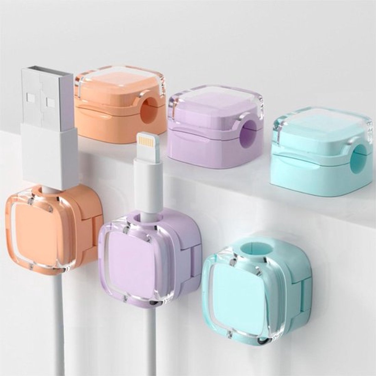 Magnetische datakabel-organizer clips - 6 stuks - Kantoor, nachtkastjes, keuken