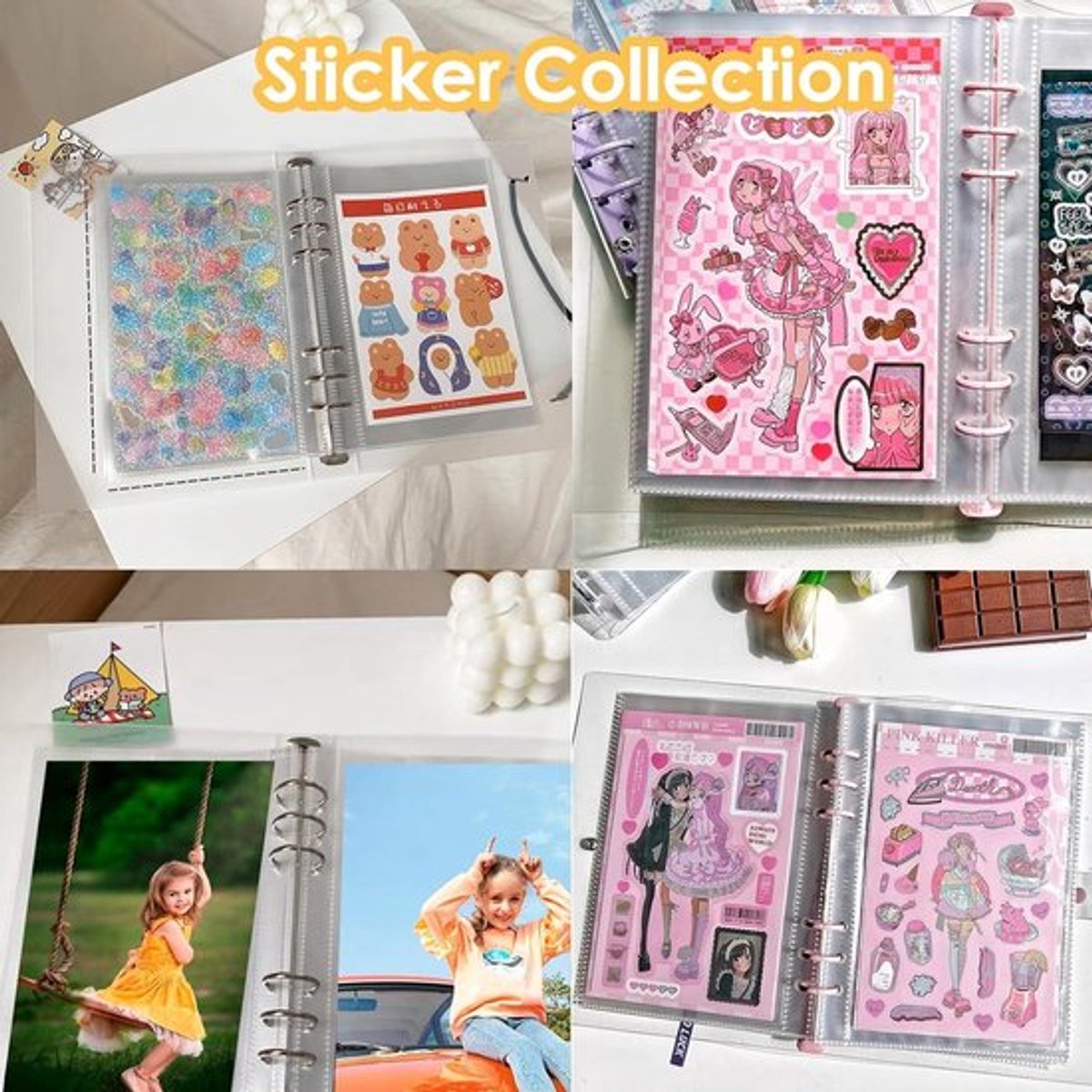 Fotokaartenhoezen 60 vakken voor A5 binder - 30 stuks, ultrahelder & waterbestendig