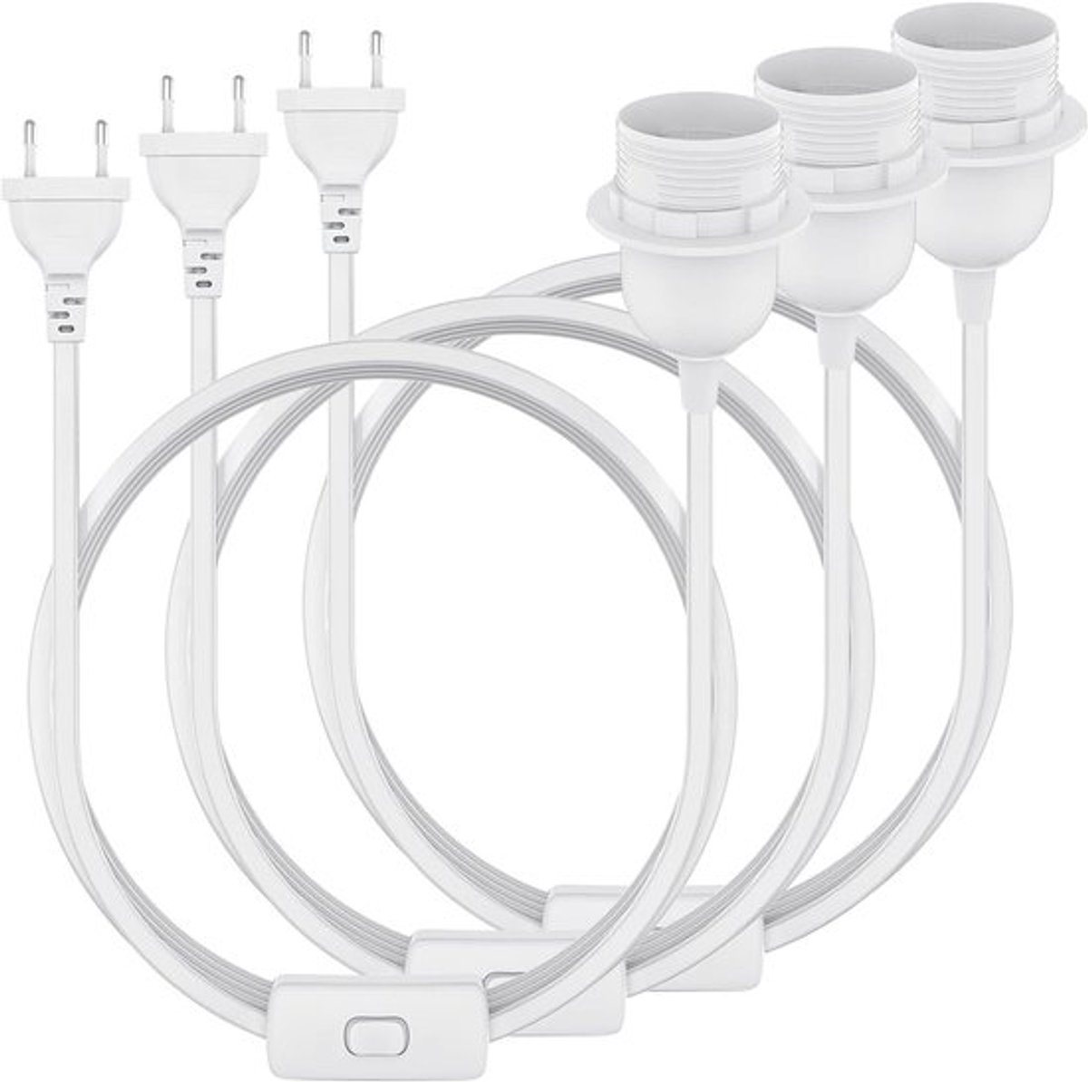 E27 lampenvoet met kabel en schakelaar, EU plug, ideaal voor hanglampen en verlichting in huis