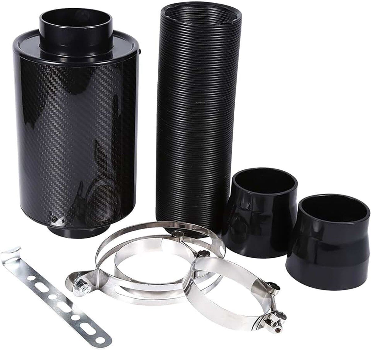Luchtfilter auto, koolstofvezel koude luchtfilter invoering, aanzuigbuis slang kit, 7 cm
