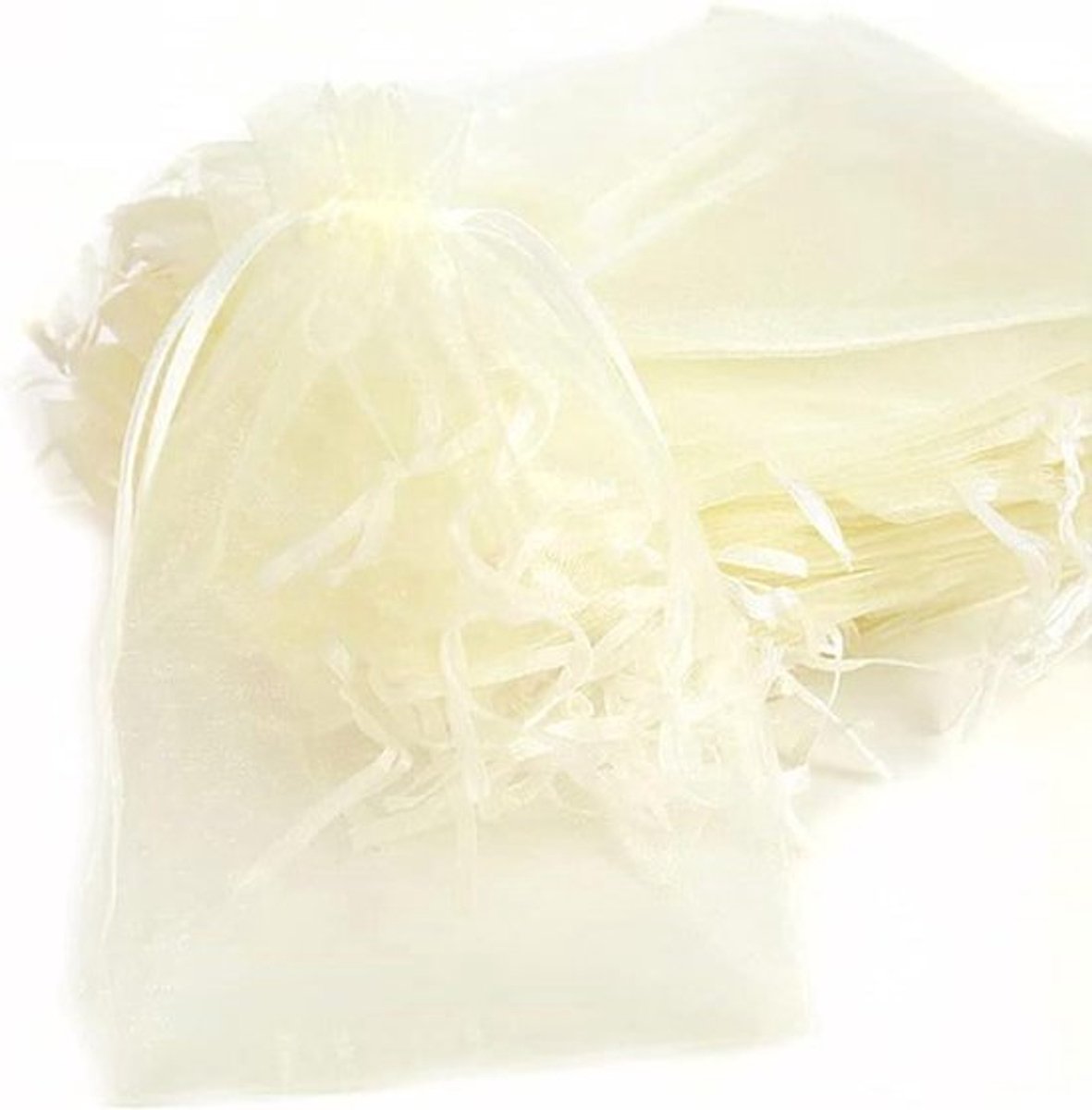 Organza zakjes met trekkoord voor festival, feest, bruiloft - 10 x 15 cm beige