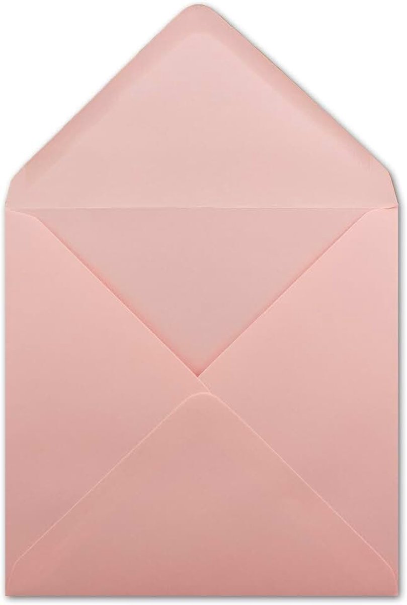 25 vierkante enveloppen roze - 15,5 x 15,5 cm - 100 g/m² natte natte klep - uit de serie Colours-4-you - Glüxx-Agent