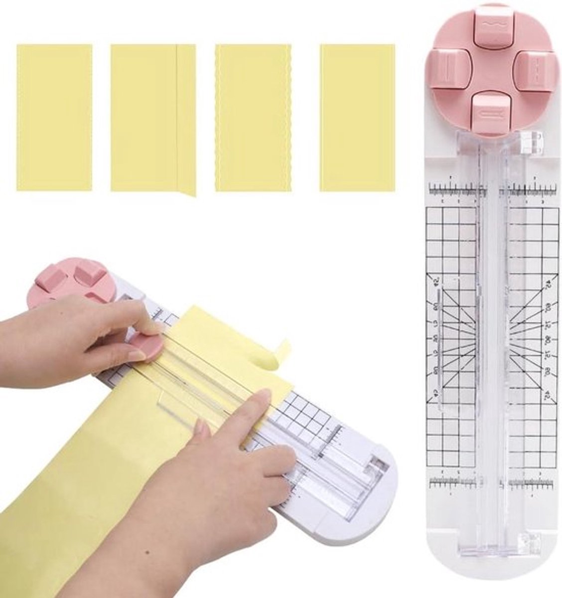 4-in-1 snijmachine voor papier met verschillende snijbladen voor scrapbooking, foto's en etiketten - Praktische papiersnijder
