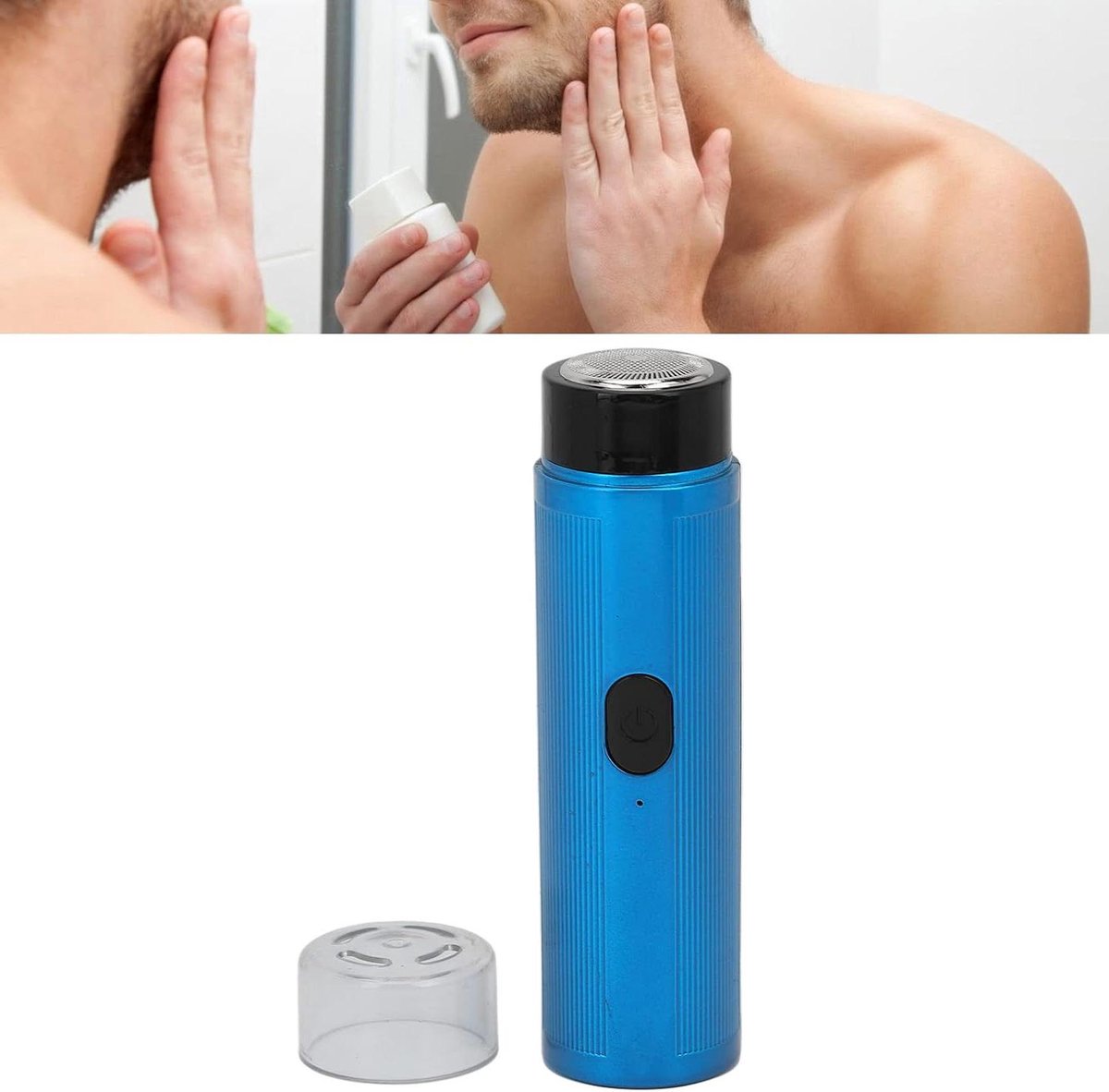 Mini Scheerapparaat - Reisscheerapparaat Elektrisch - Snel Baard Scheren - Flexibel 360 Graden - 10 cm - Blauw