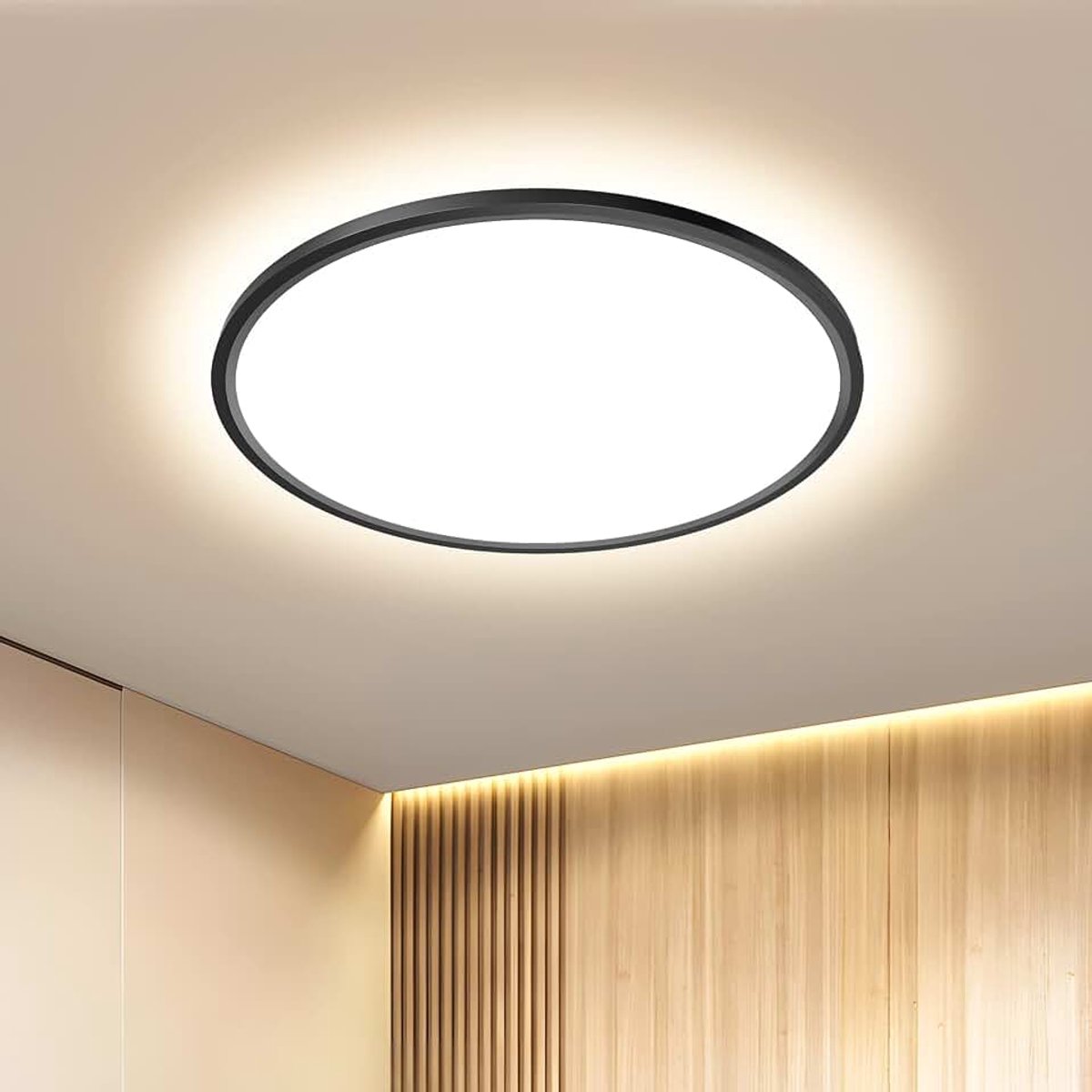 LED Plafondlamp 36W, Moderne Badkamer Lichtinrichting Ronde 3240LM, Kroonluchter Licht voor Woonkamer, Slaapkamer, Keuken, Kantoor, Balkon, IP44, Ø30CM*H2.4CM, 3000K Warm Wit
